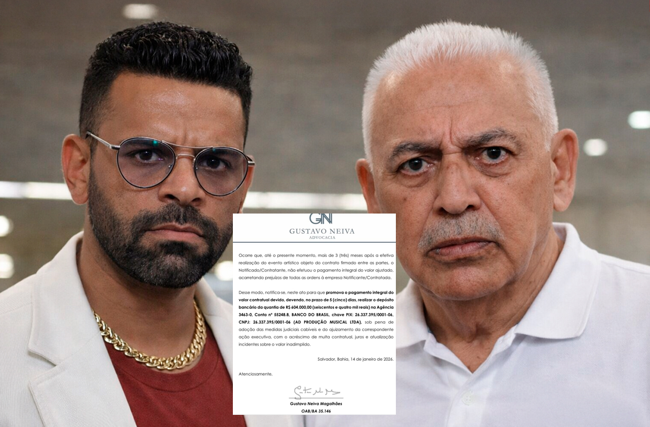 Pablo do Arrocha entra com notificação extra judicial e cobra cachê da Prefeitura do Paulista.